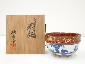 京焼　桃山窯造　金襴手童子の図茶碗（共箱）